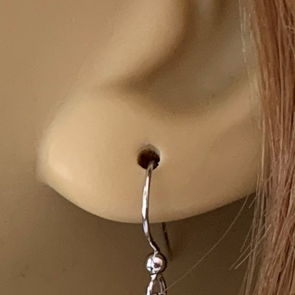 Heart Earrings Silver Dangle Heart Jewelry Womens Jewelry Gifts Handmade in USA - Picture 4 of 5